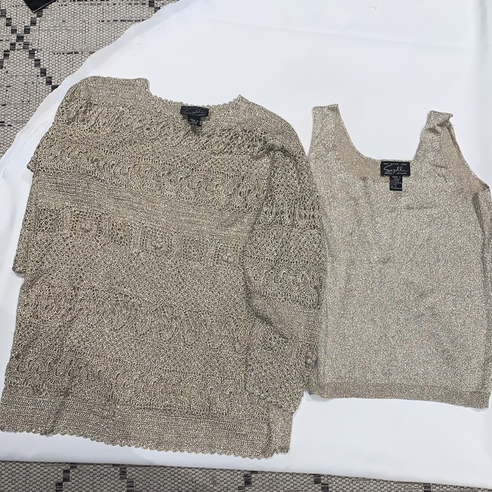 Vintage Gently Loved Crochet Tunic Set By Suzelle Please Note 2 Dif Sizes